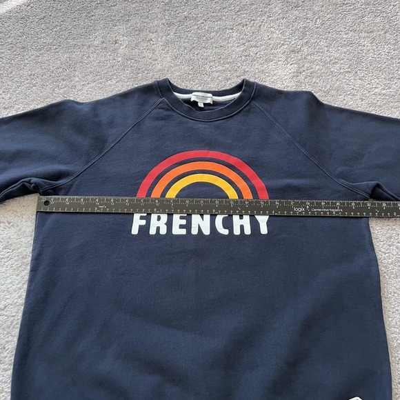 French Disorder Sweatshirt Mens Medium Navy Frenchy Rainbow Graphic Pullover - Picture 10 of 15